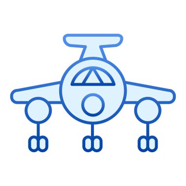 Uçak yassı ikonu. Düz moda, sade mavi simgeler. Uçak gradyan tasarımı, ağ ve uygulama için tasarlandı. Eps 10.