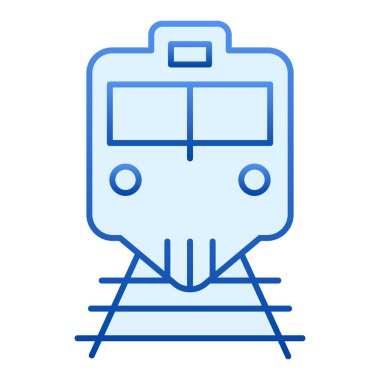 Tren ve demiryolu ikonu. Lokomotif mavisi simgeler düz moda. Demiryolu gradyan tasarımı, web ve uygulama için tasarlandı. Eps 10.