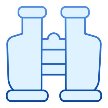 Dürbün düz simgesi. Düz moda optik mavi simgeler. Web ve uygulama için tasarlanmış casus gradyan tarzı tasarım. Eps 10.