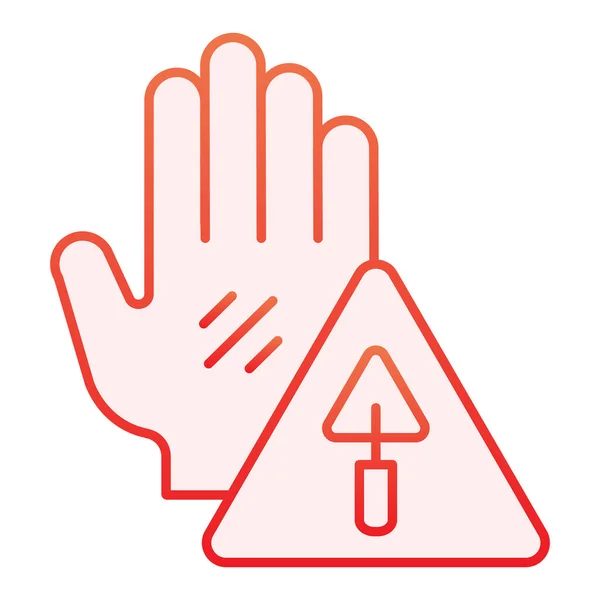 Under construction sign flat icon. Caution construction red icons in trendy flat style. Warning symbol gradient style design, designed for web and app. Eps 10.
