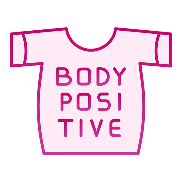 Body positive T-Shirt flache Ikone. Shirt rosa Symbole im trendigen flachen Stil. Design des Kleidungsgradienten, entworfen für Web und App. Eps 10. — Stockvektor