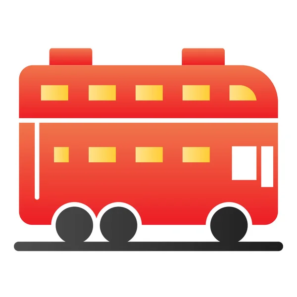 Ícone plano de ônibus de Londres. Ícones de cor de ônibus de dois andares em estilo moderno e plano. Design de estilo gradiente de viagem, projetado para web e app. Eps 10 . — Vetor de Stock