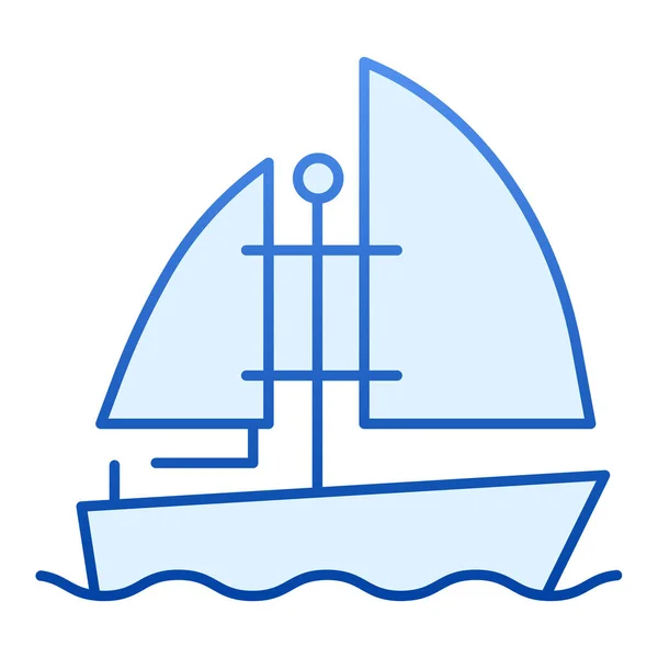 Icono plano del yate. Barco iconos azules en el estilo plano de moda. Diseño de estilo de gradiente de barco, diseñado para web y aplicación. Eps 10 . — Vector de stock