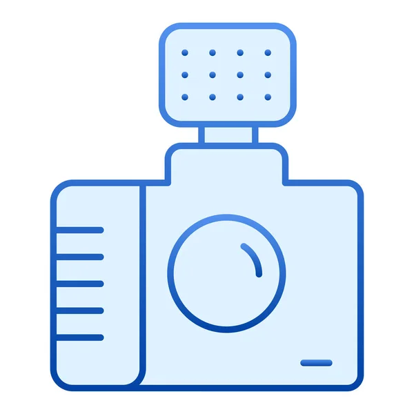 Fotokamera flach Symbol. Fotografieren Sie blaue Ikonen im trendigen flachen Stil. Auslösegradienten-Design, entworfen für Web und App. Eps 10. — Stockvektor
