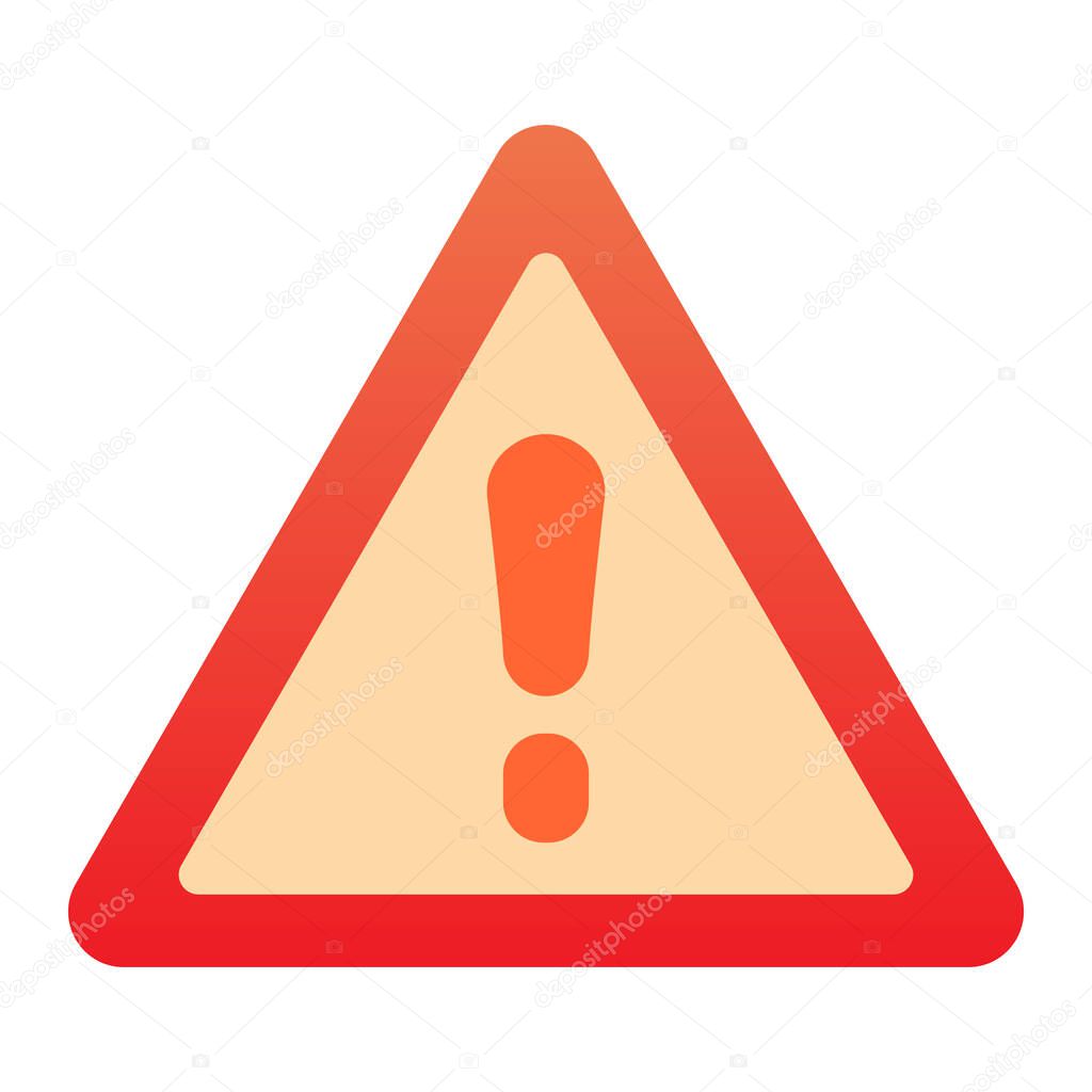 Attention sign flat icon. Alert color icons in trendy flat style. Warning sign gradient style design, designed for web and app. Eps 10.