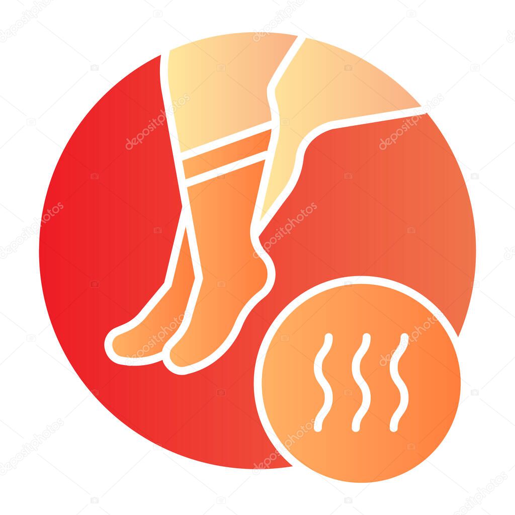 Stinky feet flat icon. Foot with bad odor color icons in trendy flat style. Smelly socks gradient style design, designed for web and app. Eps 10
