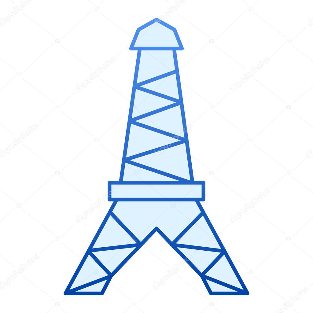 Eiffel tower flat icon. Paris blue icons in trendy flat style. French architecture gradient style design, designed for web and app. Eps 10.