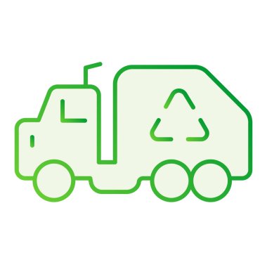 Çöp kamyonu resmi. Modayı takip eden gri simgeler. Çöp arabası gradyan tasarımı, web ve uygulama için tasarlanmış. Eps 10.