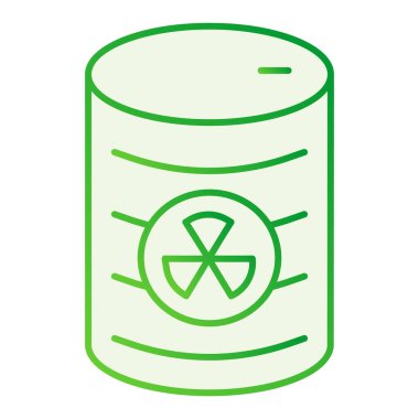 Radyoaktif atık düz simgesi. Nükleer atık gri simgeler düz moda. Kirlilik eğilimli stil tasarımı, ağ ve uygulama için tasarlandı. Eps 10.