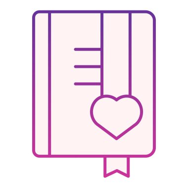 Kız günlüğü düz simgesi. Mor renkli simgeleri modaya uygun düz şekilde ayırın. Not gradyan stil tasarımı, web ve uygulama için tasarlandı. Eps 10.
