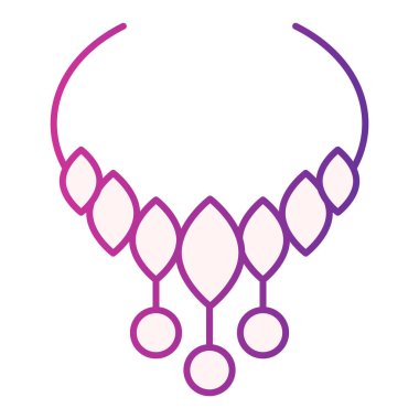 Kolye yassı ikonu. Mücevherler düz moda mor simgeler. Boncuk gradyan tasarımı, web ve uygulama için tasarlanmış. Eps 10.