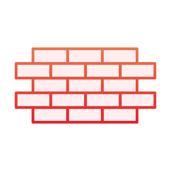 Ikona cihlové stěny. Cihly červené ikony v módním plochém stylu. Design cihlového gradientu, určený pro web a aplikaci. Eps 10. — Stockový vektor