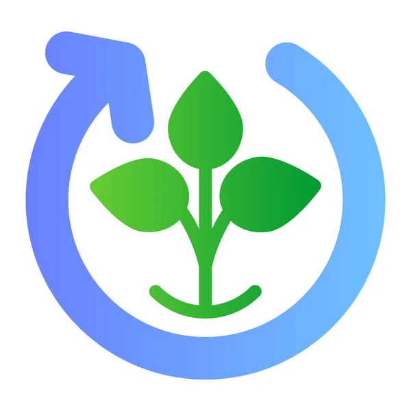 自然のサイクルフラットアイコン。トレンディーなフラットスタイルで自然なプロセスカラーアイコン。Webとアプリ用に設計された植物サイクリンググラデーションスタイルのデザイン。Eps 10. — ストックベクタ