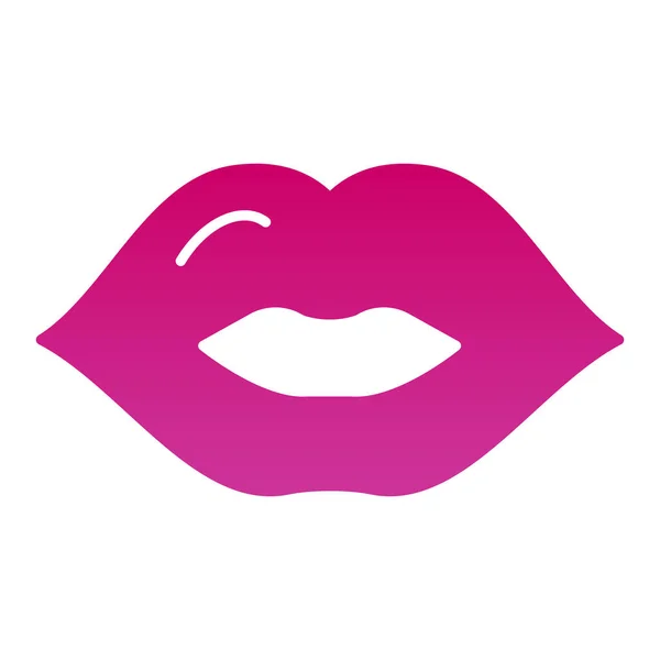 Icona a labbra piatte. Bacio icone di colore in stile piatto alla moda. Disegno in stile gradiente della bocca, progettato per web e app. Eps 10 . — Vettoriale Stock