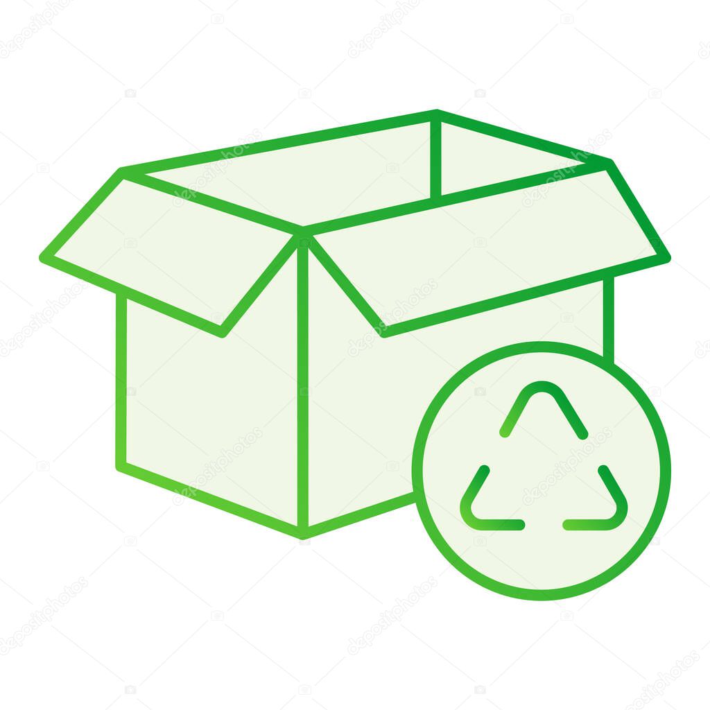 Cardboard box recycle flat icon. Paper box gray icons in trendy flat style. Package recycling gradient style design, designed for web and app. Eps 10.