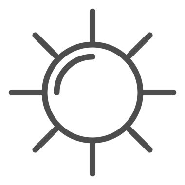 Güneş çizgisi ikonu, yaz konsepti, beyaz arka planda güneş ışığı işareti, mobil konsept ve web tasarımı için ana hatlı güneş ikonu. Vektör grafikleri.