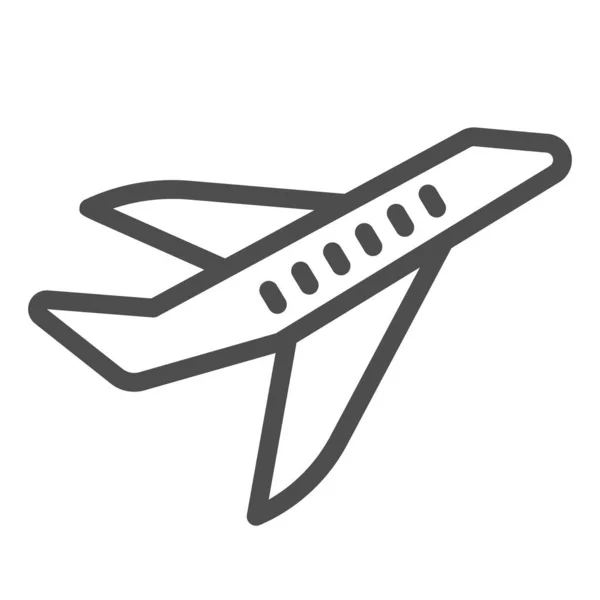 Flugzeuglinien-Symbol, Transportkonzept, fliegendes Flugzeugschild auf weißem Hintergrund, Flugzeug-Silhouetten-Symbol im Umrissstil für mobiles Konzept und Webdesign. Vektorgrafik. — Stockvektor