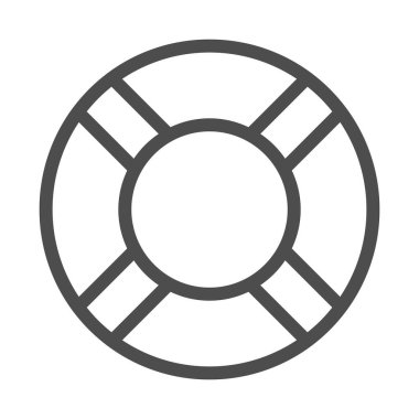 Lifebuoy çizgisi simgesi, yaz konsepti, beyaz arka planda Lifesaver tabelası, mobil konsept ve web tasarımı için ana hatlı hayat kurtaran yüzük simgesi. Vektör grafikleri.