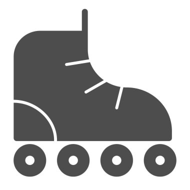 Paten, sağlam ikon, spor konsepti, beyaz arka planda paten tabelası, mobil konsept ve web tasarımı için glyph stili Retro patenler ikonu. Vektör grafikleri.