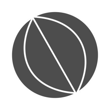 Plaj topu katı ikonu, yaz tatili konsepti, beyaz arka planda plastik plaj tabelası, mobil konsept ve web tasarımı için glifli top ikonu. Vektör grafikleri.