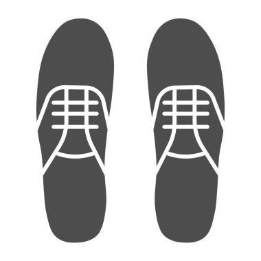 Spor ayakkabıları katı ikon, ayakkabı konsepti, beyaz arka planda ayakkabı işareti, mobil konsept ve web tasarımı için kabartma şeklinde spor ayakkabısı simgesi. Vektör grafikleri.