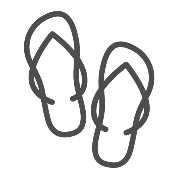 Ícone de linha chinelos, conceito de verão, sapatos flip-flop sinal no fundo branco, ícone chinelos de praia no estilo esboço para o conceito móvel e web design. Gráficos vetoriais . —  Vetores de Stock