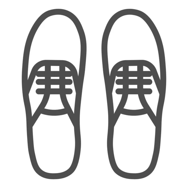 Иконка линии кроссовок, концепция обуви, табличка с резиновыми туфлями на белом фоне, иконка спортивной обуви в стиле набросков для мобильного дизайна и веб-дизайна. Векторная графика . — стоковый вектор