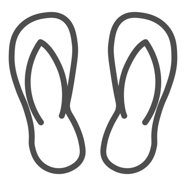 Flip flops line ikonen, Sommar koncept, Beach tofflor underteckna på vit bakgrund, Sommar skor ikonen i kontur stil för mobila koncept och webbdesign. Vektorgrafik. — Stock vektor