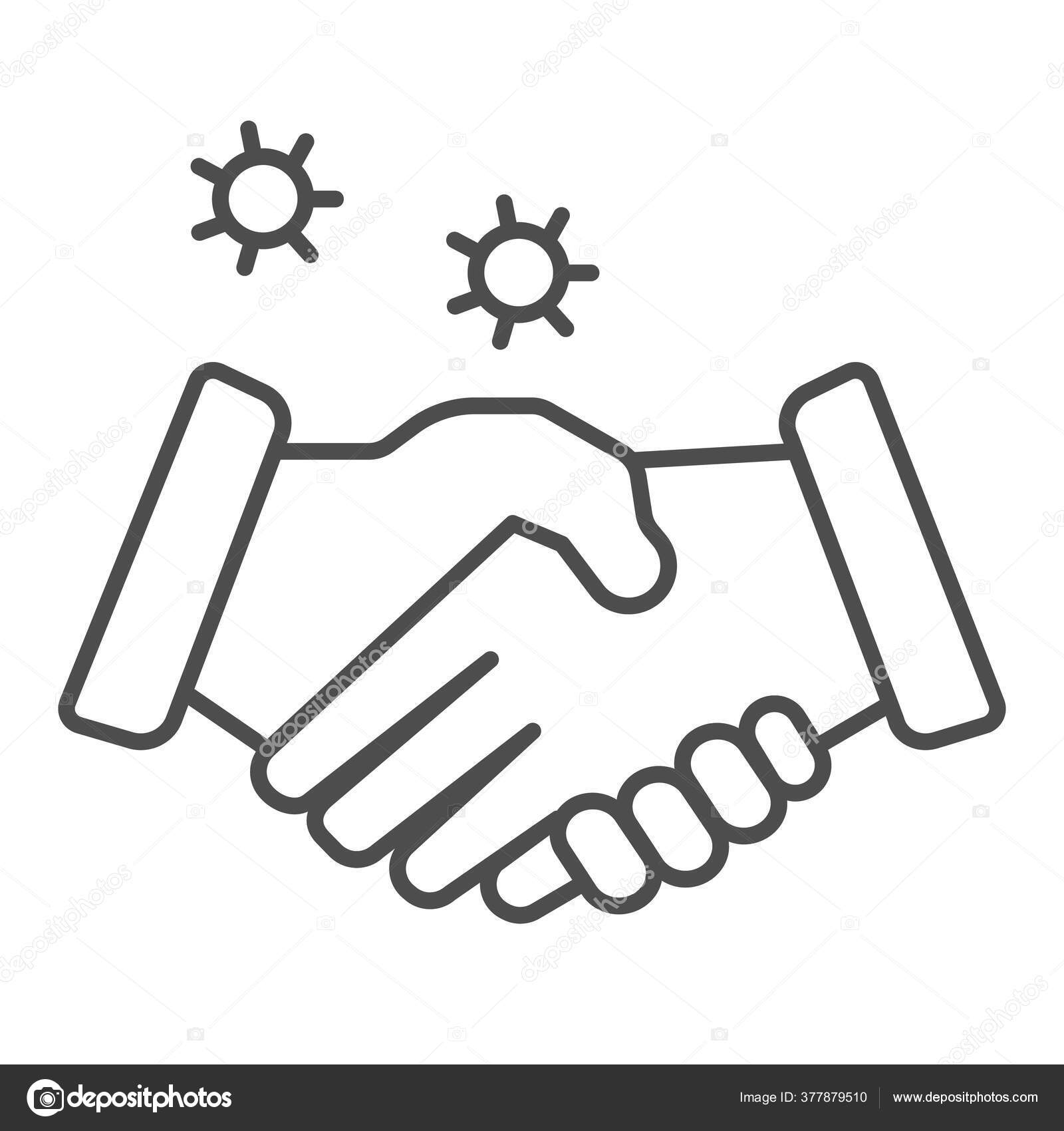 Handshake Gesture Linear Icon. Thin Line Illustration. Shaking