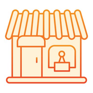 Düz simgeyi sakla. Düz moda turuncu simgeler sergiliyor. Alışveriş gradyan tasarımı, web ve uygulama için tasarlanmış. Eps 10.