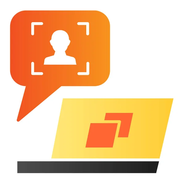 User message on laptop flat icon. Feedback customer color icons in trendy flat style. Chat online gradient style design, designed for web and app. Eps 10. — Stock Vector