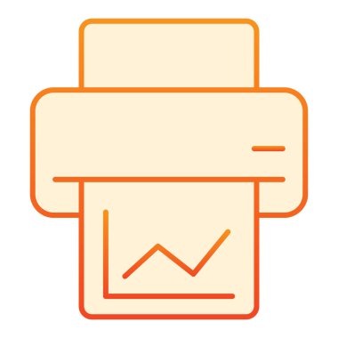 Düz yazdırma simgesi. Yazıcı turuncu simgeleri düz moda. Gradyan stil tasarımı, web ve uygulama için tasarlandı. Eps 10.