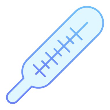 Termometre düz simge. Moda olan düz stil mavi ikonlar. Tıbbi enstrüman gradyan tasarımı, ağ ve uygulama için tasarlandı. Eps 10.