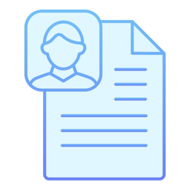 Hasta belgesi düz simgesi. Modaya uygun mavi dosya simgeleri. Profil kağıdı gradyan stili tasarımı, web ve uygulama için tasarlandı. Eps 10.