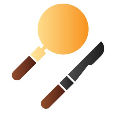 Neşter ve mercek düz simgesi. Tıbbi ekipman renk simgeleri modaya uygun düz stil. Ağ ve uygulama için tasarlanmış cerrahi aletler gradyan stil tasarımı. Eps 10.