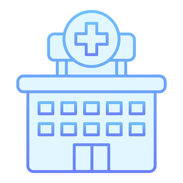Icono plano del hospital. Clínica de iconos azules en estilo plano de moda. Diseño de estilo de gradiente de construcción, diseñado para web y aplicación. Eps 10 . — Vector de stock