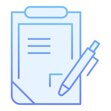 Düz simgeyi rapor et. Kalem ve pano mavi simgeleri modaya uygun düz stil. Web ve uygulama için tasarlanmış kalem gradyan stil tasarımı belgesi. Eps 10.