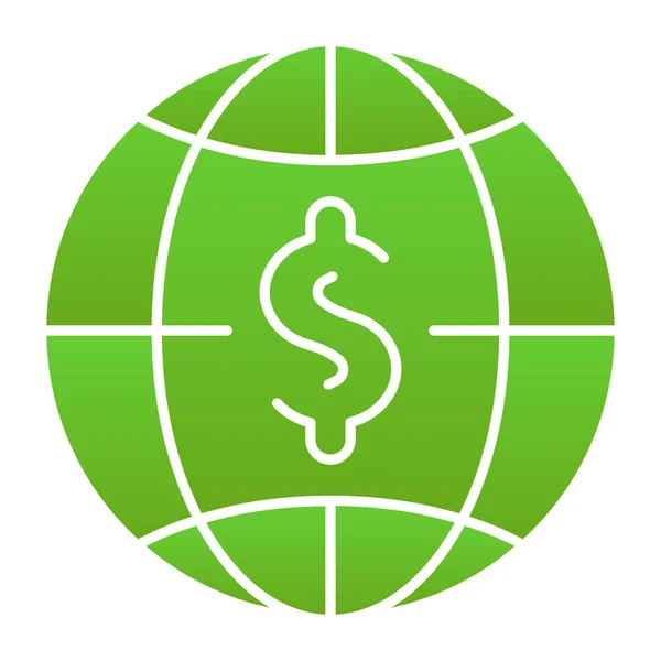 Global budget platt ikon. Världspengar färg ikoner i trendig platt stil. Dollar med klotformad design, designad för webb och app. Eps 10. — Stock vektor