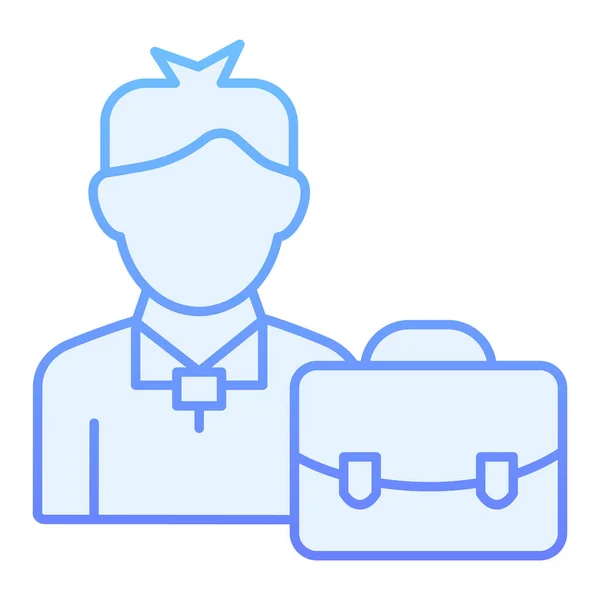 Menedzser a bőrönd lapos ikonnal. Üzletember kék ikonok divatos lapos stílusban. Férfi aktatáska gradiens stílusú design, tervezett web és app. 10. rész. — Stock Vector