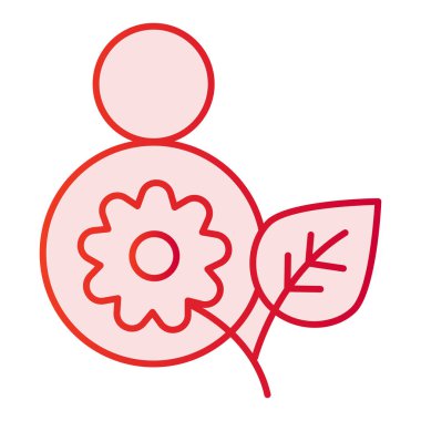 Düz kadın ikonu. Düz moda 8 Mart pembe simgeleri. Çiçek gradyan tasarımlı sekiz tanesi ağ ve uygulama için tasarlanmış. Eps 10.