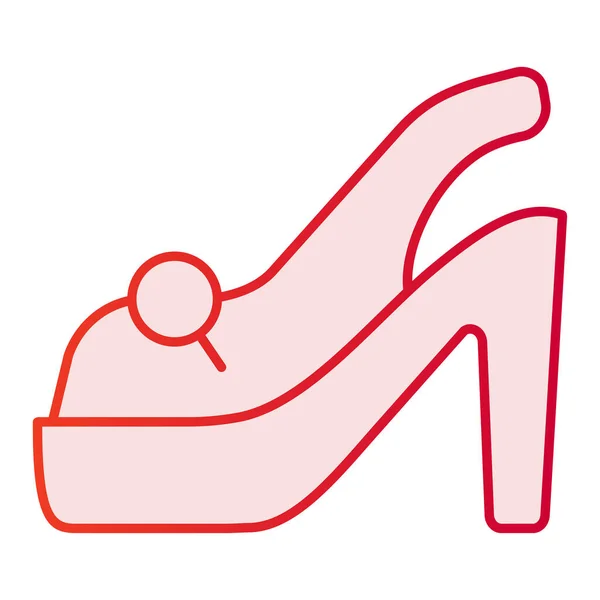 ヒールの高い靴フラットアイコン。トレンディーなフラットスタイルでピンクのアイコンを靴。Webとアプリ用に設計された履物のグラデーションスタイルのデザイン。Eps 10. — ストックベクタ