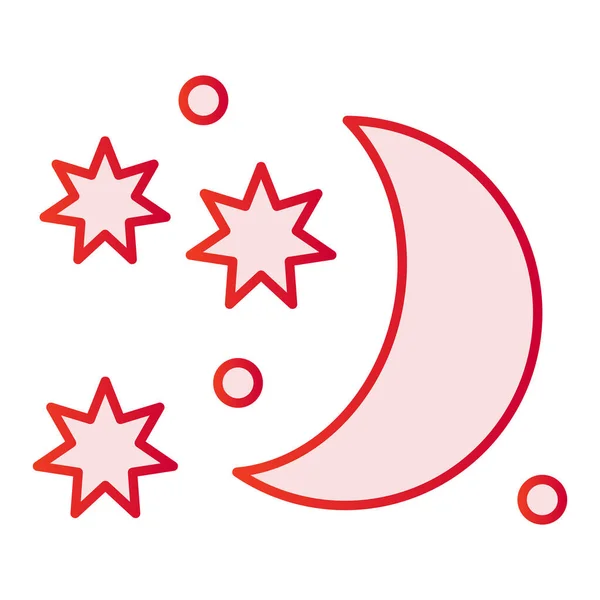 Himmlische flache Ikone. Mond und Sterne pinkfarbene Ikonen im trendigen flachen Stil. Design im Stil des Nachthimmels, entworfen für Web und App. Eps 10. — Stockvektor