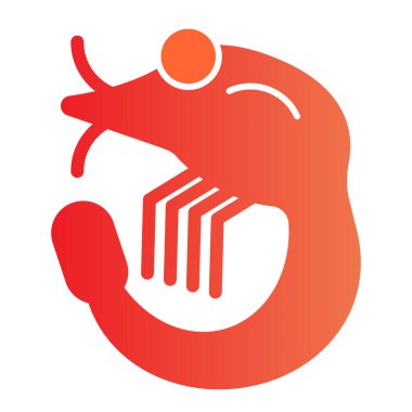 Karides yassı simgesi. Düz moda deniz ürünleri renk simgeleri. Hayvan gradyan tarzı tasarım, ağ ve uygulama için tasarlanmış. Eps 10.