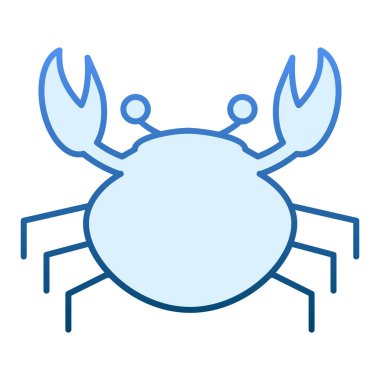 Yengeç yassı ikonu. Düz moda deniz kabukluları mavi simgeleri. Deniz ürünleri gradyan tasarımı, web ve uygulama için tasarlanmış. Eps 10.