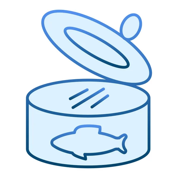 Ícone de lata de peixe plana. Sardinhas pode ícones azuis em estilo moderno plana. Design de estilo gradiente de frutos do mar, projetado para web e aplicativo. Eps 10 . — Vetor de Stock