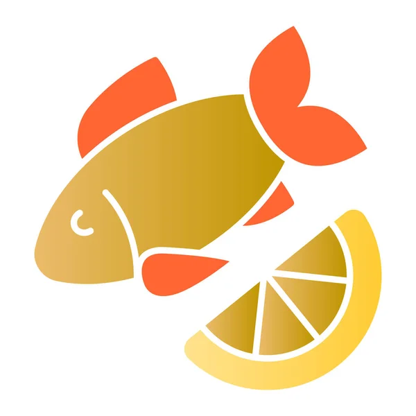 Icono plano de pescado y limón. Iconos de color de la cocina en estilo plano de moda. Diseño de estilo degradado de mariscos, diseñado para web y aplicación. Eps 10 . — Vector de stock