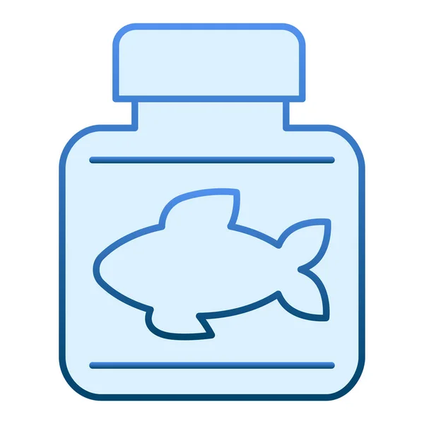 Olio di pesce icona piatta. Pesce icone blu grasso in stile piatto alla moda. Bottiglia con design in stile gradiente di olio di pesce, progettata per web e app. Eps 10 . — Vettoriale Stock