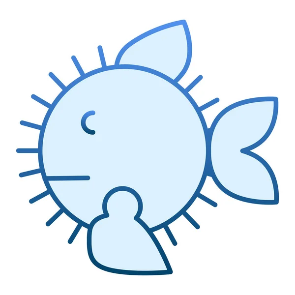 Ruff fish icône plate. Poisson pointu icônes bleues dans le style plat à la mode. Design de style Seafood gradient, conçu pour le web et l'application. Eps 10 . — Image vectorielle