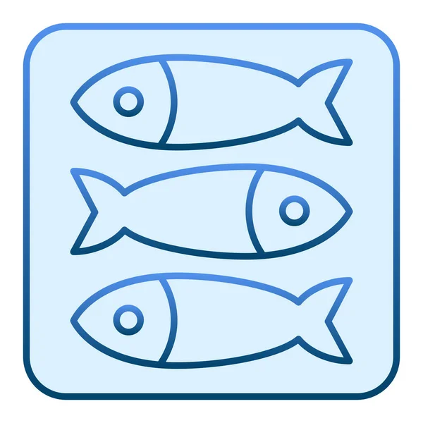 Ströfisk platt ikon. Fisk och skaldjur blå ikoner i trendig platt stil. Design i matstil, designad för webb och app. Eps 10. — Stock vektor