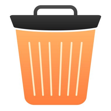 Çöp tenekesi simgesi. Çöp rengi simgeleri modada düz. Kova gradyan tasarımı, web ve uygulama için tasarlandı. Eps 10.